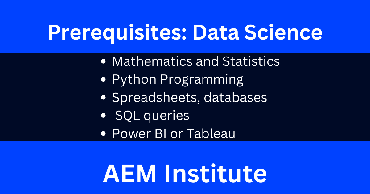 Prerequisites for data science Training in Kolkata AEM